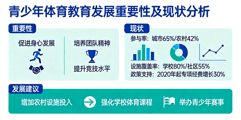 青少年体育教育发展重要性及现状分析图示