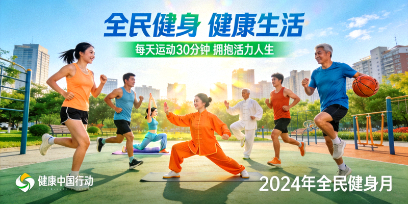 全民健身运动推广健康生活方式宣传图