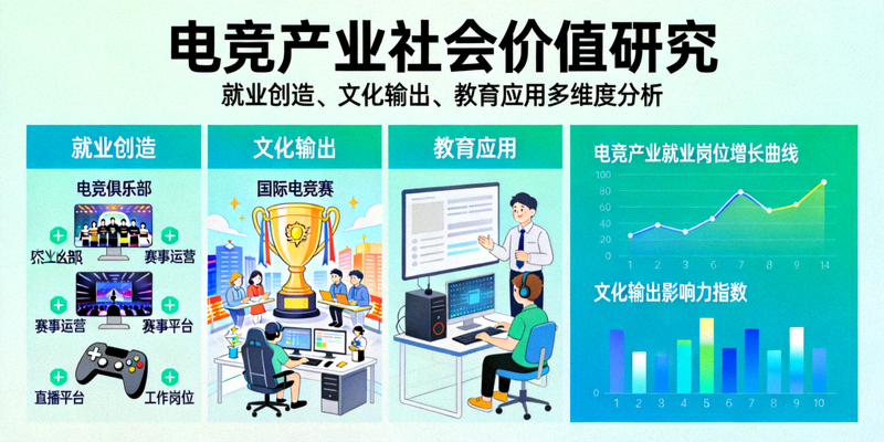 电竞产业社会价值研究 - 就业创造、文化输出、教育应用等多维度分析
