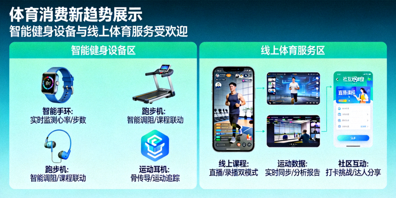 体育消费新趋势展示：智能健身设备与线上体育服务受欢迎