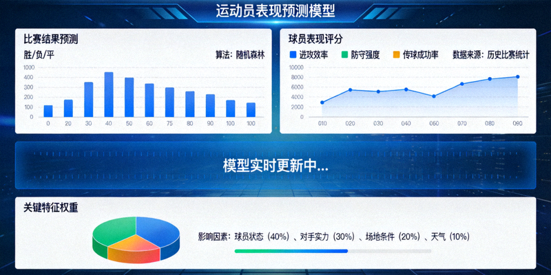运动员表现预测模型界面 - 展示机器学习算法预测比赛结果与球员表现