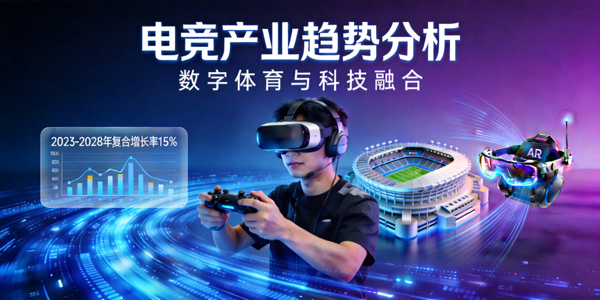 电竞产业趋势分析主视觉图 - 数字体育与科技融合场景