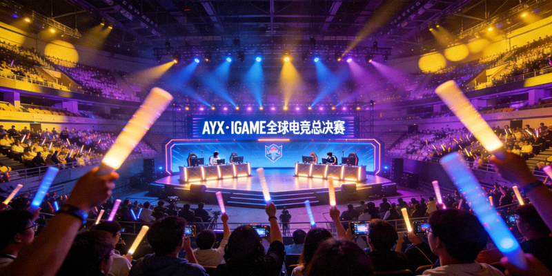 AYX·IGAME平台举办的全球电竞总决赛现场盛况 - 座无虚席的体育馆