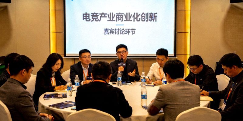 电竞产业商业化创新论坛与会嘉宾讨论现场