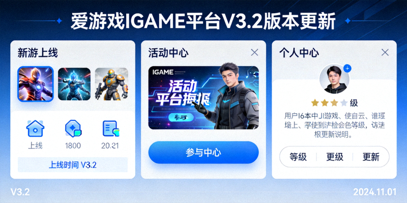 爱游戏IGAME平台V3.2版本更新功能界面展示