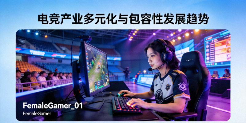 女性电竞选手比赛场景 - 电竞产业多元化与包容性发展趋势
