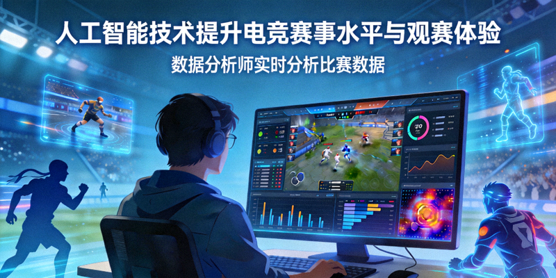 数据分析师正在分析电竞比赛数据 - 人工智能技术提升赛事水平和观赛体验
