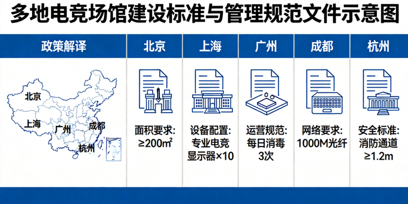 多地出台电竞场馆建设标准与管理规范文件示意图