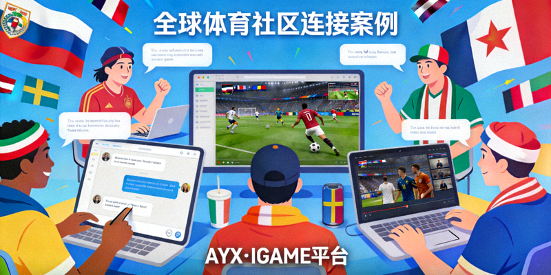 全球体育社区连接案例 - 展示不同国家球迷通过AYX·IGAME平台互动交流场景
