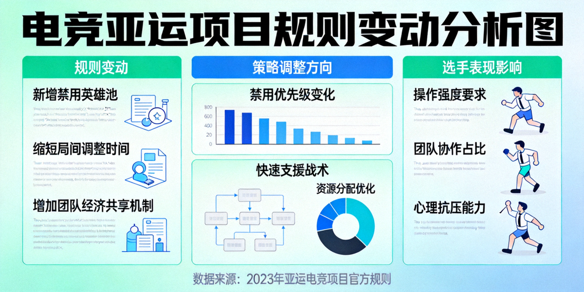 电竞亚运项目规则变动分析图 - 展示新规则对比赛策略和选手表现的影响