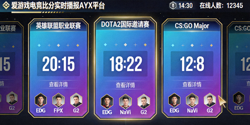 爱游戏电竞比分实时播报AYX平台界面展示多场比赛同时进行