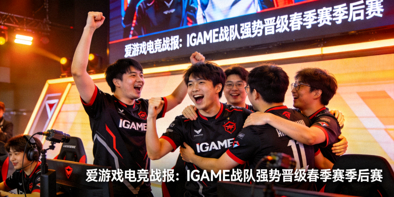 爱游戏电竞战报IGAME战队强势晋级春季赛季后赛，队员庆祝瞬间