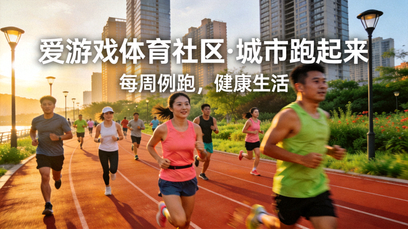爱游戏体育社区话题配图 - 城市跑道与跑步人群运动场景
