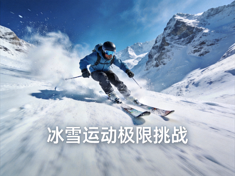 滑雪运动员高山速降精彩瞬间 - 冰雪运动极限挑战