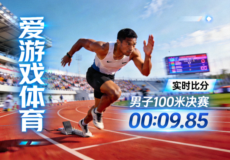 爱游戏体育实时比分系统界面展示，运动员在跑道上冲刺的赛事瞬间