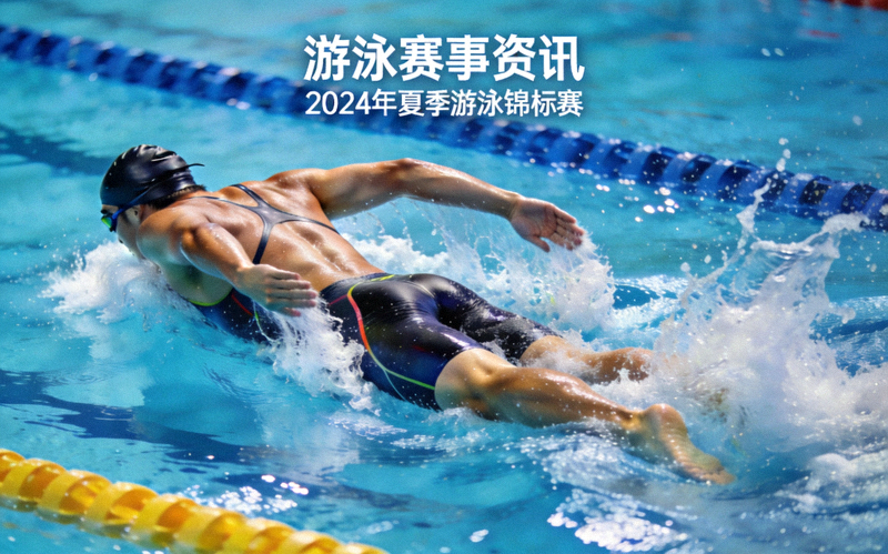 游泳赛事资讯配图 - 标准泳池中游泳运动员劈波斩浪的竞技画面