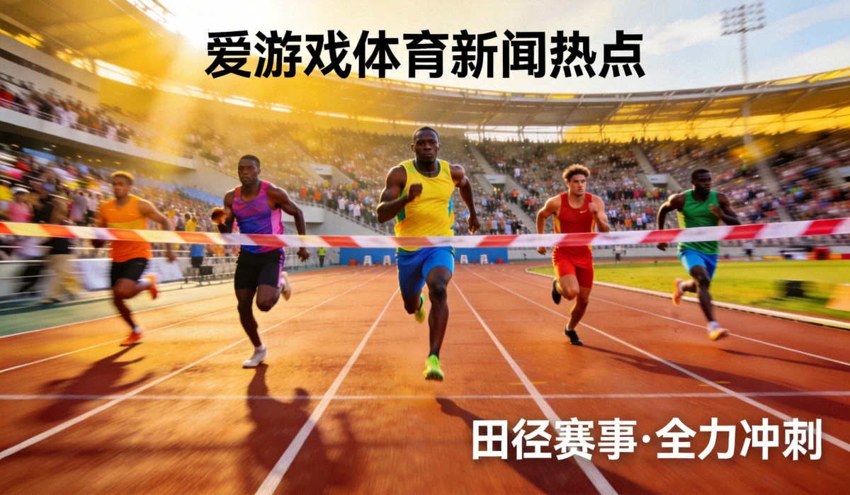 爱游戏体育新闻热点配图 - 田径赛场上运动员全力冲刺的瞬间全景画面