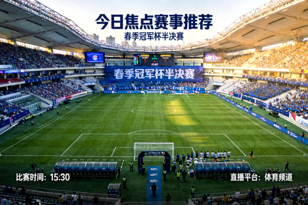 今日焦点赛事推荐图 - 春季冠军杯半决赛球场全景画面