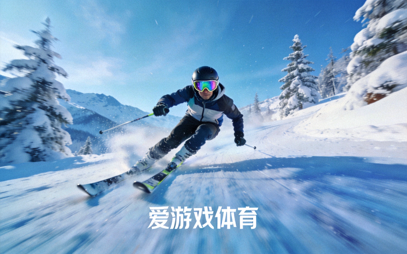 爱游戏体育滑雪项目展示图 - 高山雪道上滑雪运动员高速滑行的身影