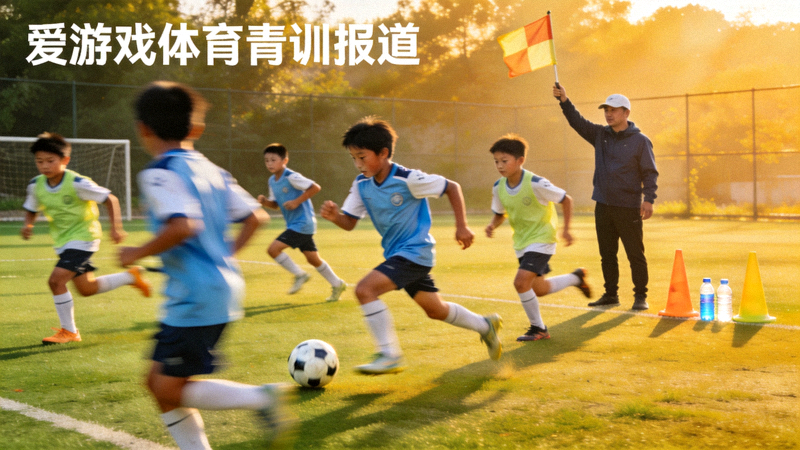 爱游戏体育青训报道配图 - 青少年足球训练场上球员跑动