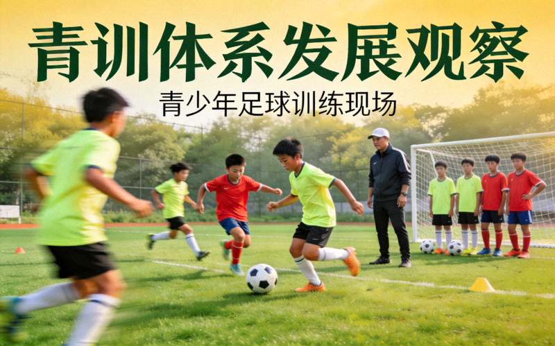 青少年在球场上参加足球训练 - 青训体系发展观察配图
