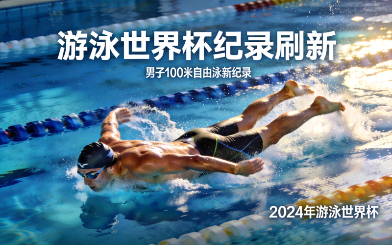 游泳运动员在标准泳池中竞速 - 游泳世界杯纪录刷新资讯配图